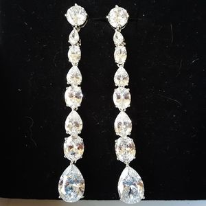 Joan Boyce Elegant CZ Dangle Earrings